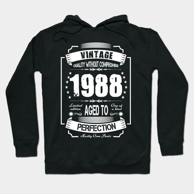 Vintage 1988 Aged to Perfection Hoodie by Diannas